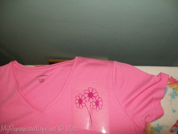 More Easy Heat Transfer with Silhouette (daisies) - My Repurposed Life®